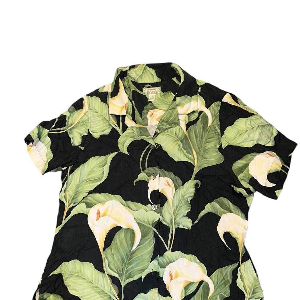 Tommy Bahama Floral Button-Up Shirt 100% Silk